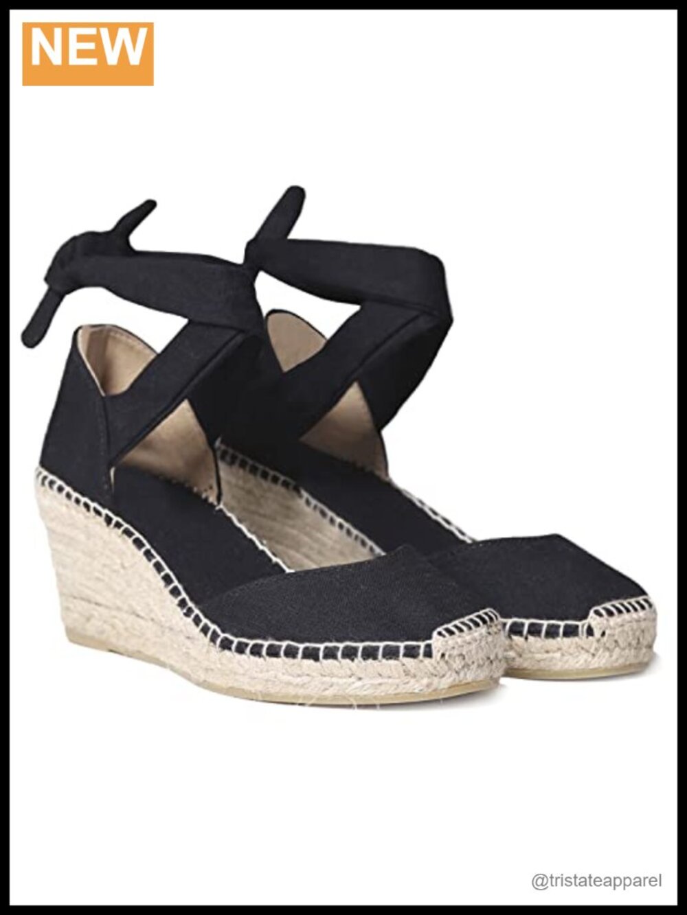 Jute Wedge Espadrille Sandals Textile Ankle Tie Closed Toe Women Shoes